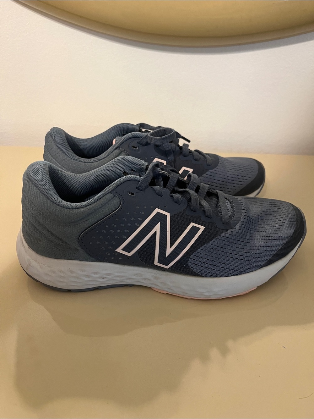 New Balance Blue-Gray Women's Athletic Sneakers with White N Logo